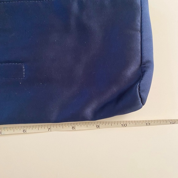 EUC! J. Crew Navy Blue Evening Satin Clutch with a Black Bow💕 - Picture 3 of 5